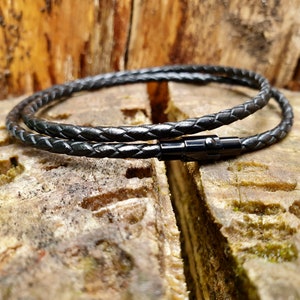 Double wrap leather bracelet - Leather Anniversary Gift - Leather Bracelet - Braided Wrap Bracelet