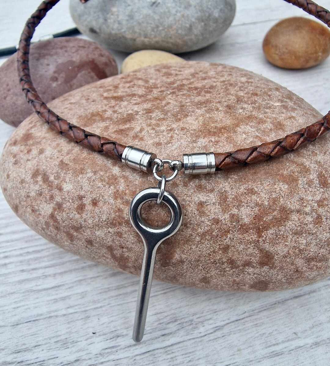 Skydiving Closing Pin Leather Necklace Leather Necklace Gifts for