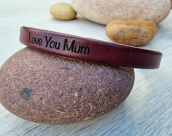 Personalised Leather Bracelet - Leather Bracelet - Anniversary gift - Personalised jewellery