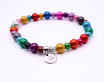 Bracelet de perles 3D Illusion Miracle personnalisé, bracelet à breloques gravé, bracelet réfléchissant -bracelet de perles de style surfeur-