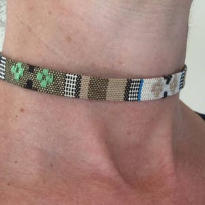 Multi-coloured woven cord choker image 1