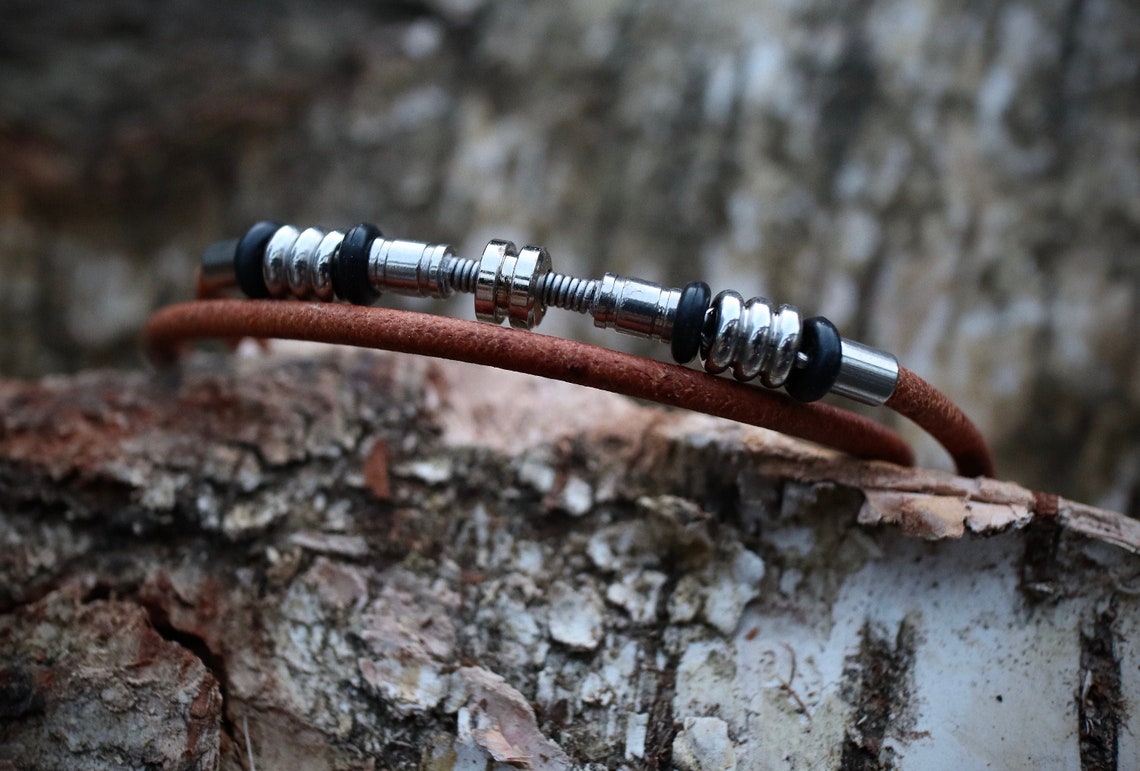 Guitar string leather bracelet Gifts for musicians Leather Etsy