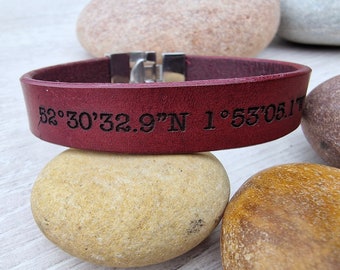 Personalised Leather Bracelet - Leather Bracelet - Anniversary gift - Personalised jewellery - 3rd Leather Anniversary