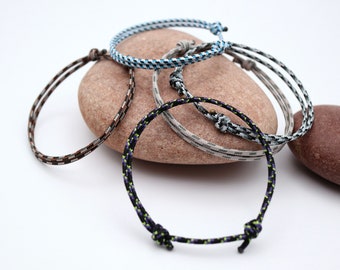 2mm Paracord slipknot bracelet, climbers gift. adjustable coloured rope bracelet,  minimalistic bracelet