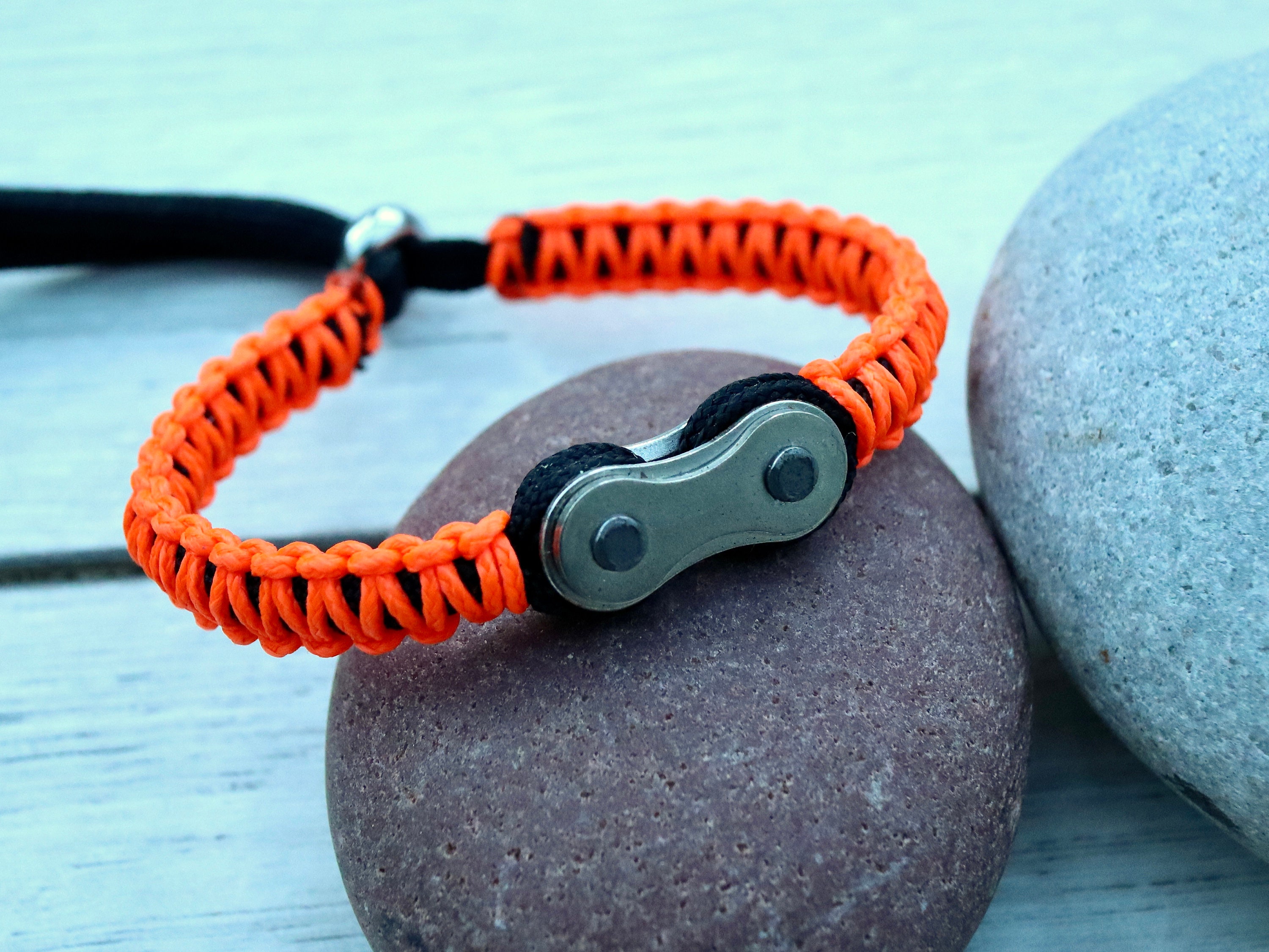 Adjustable Bicycle Chain Link Bracelet With Paracord Detail - Handmade  Bracelet - Paracord Bracelet - Etsy