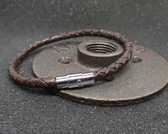 5mm geflochtenes Lederarmband - Geschenk zum 3 Lederjubiläum - Lederarmband - Geflochtenes Lederarmband