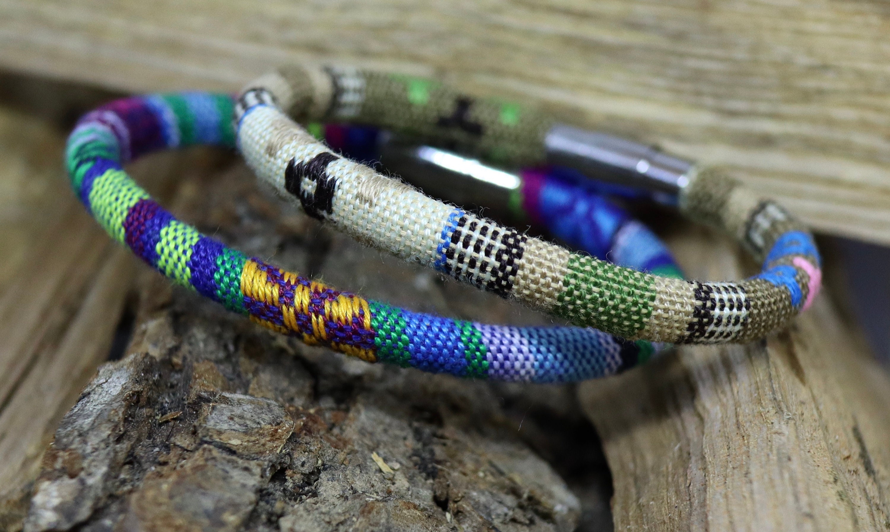 Multi-strand Thread Bracelet with Hematite Stones in Navy, Peach, Maroon,  Grey and Metallic Silver Hand Knotted Macrame Waxed Cord - Handmade Jewelry