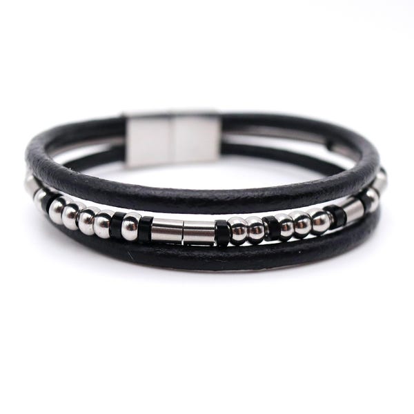 Morse Code Guitar String Leather bracelet, Secret Message Jewellery, Gifts for musicians