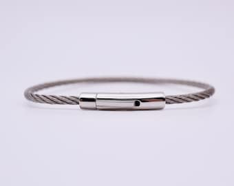 Bracciale in filo di acciaio inossidabile da 3 mm - bracciale in acciaio - bracciale minimalista - regalo per l'anniversario - gioielli cavigliera in acciaio intrecciato