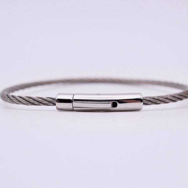 Pulsera de alambre de acero inoxidable de 3 mm - pulsera de acero - pulsera minimalista - regalo de aniversario - joyería de tobillera de acero trenzado