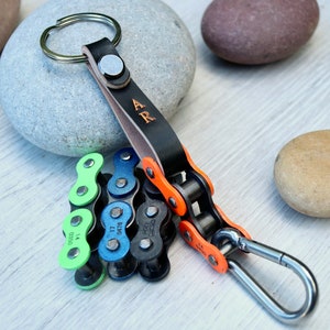 Personalised Motorcycle chain keychain - Recycled Bike chain keyring - Gifts for bikers - Anniversary - Gift - Biker Chain Gift