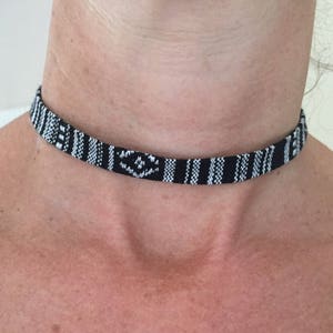 Multi-coloured woven cord choker image 6