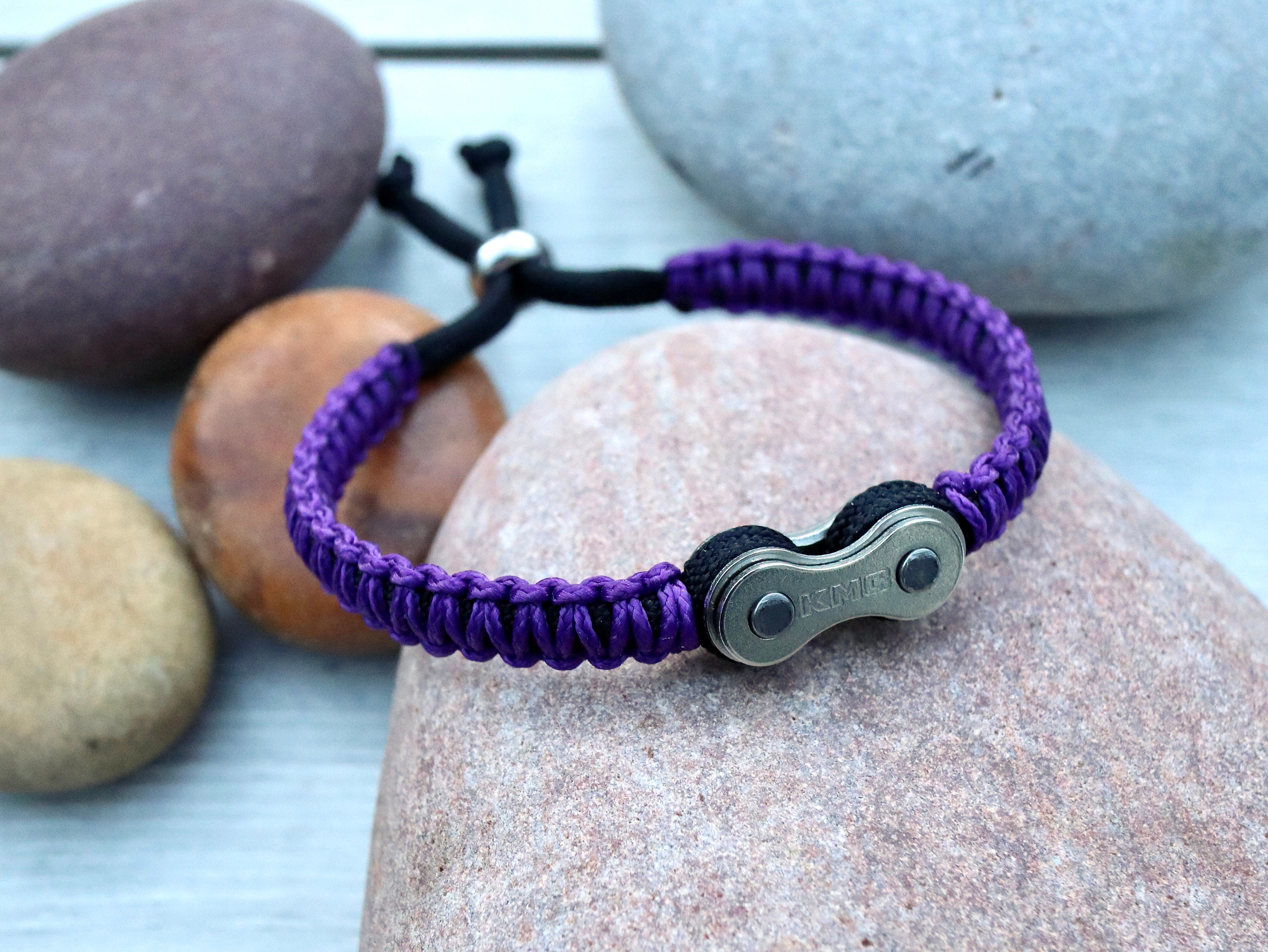 Adjustable Bicycle Chain Link Bracelet With Paracord Detail - Handmade  Bracelet - Paracord Bracelet - Etsy