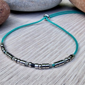 Morse code bracelet, anklet. Minimalistic, adjustable secret message bracelet. Adjustable morse code beaded bracelet.