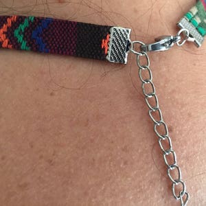 Multi-coloured woven cord choker image 7