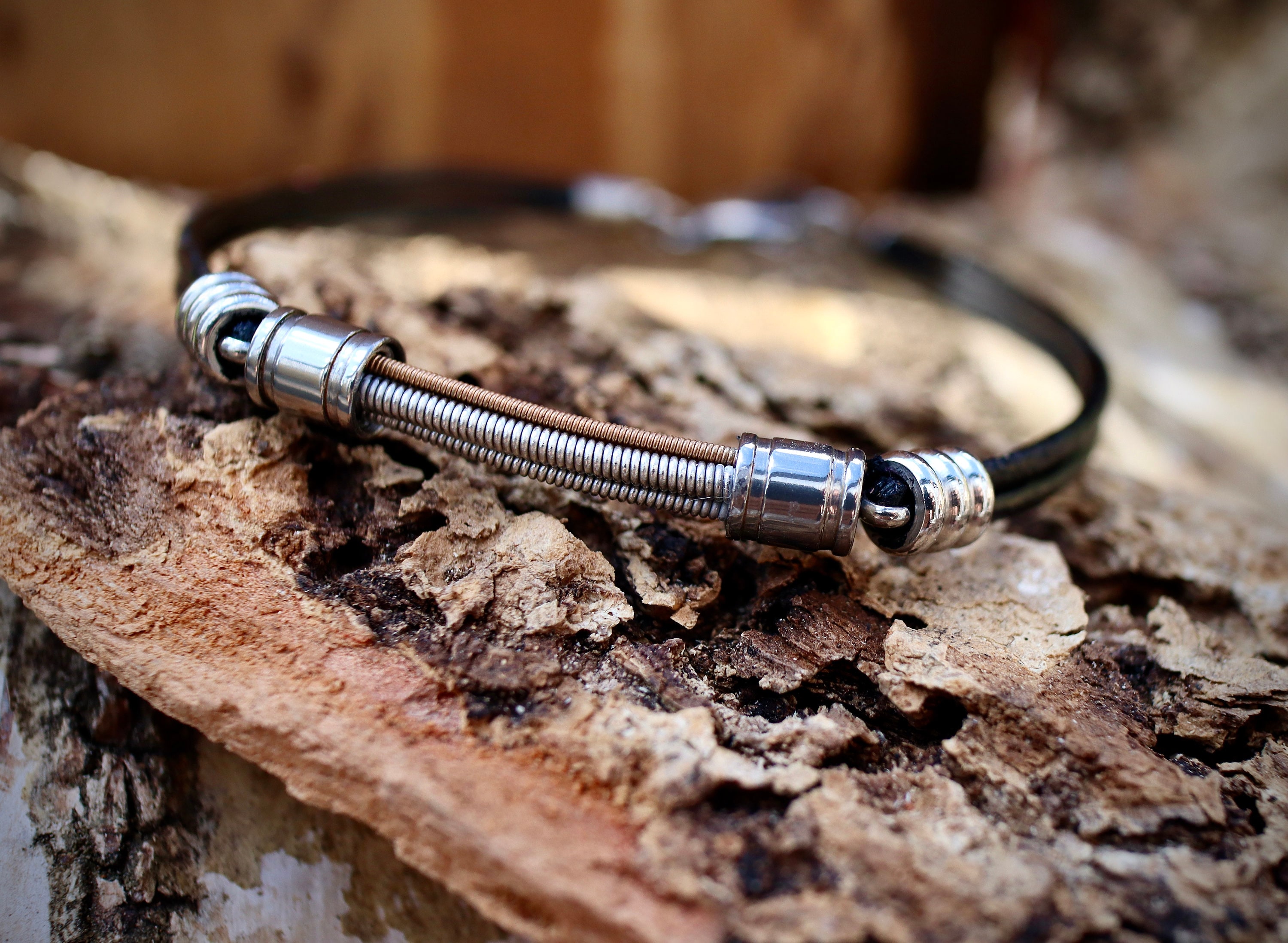 Guitar String Leather Bracelet Gifts for Musicians Leather Etsy UK