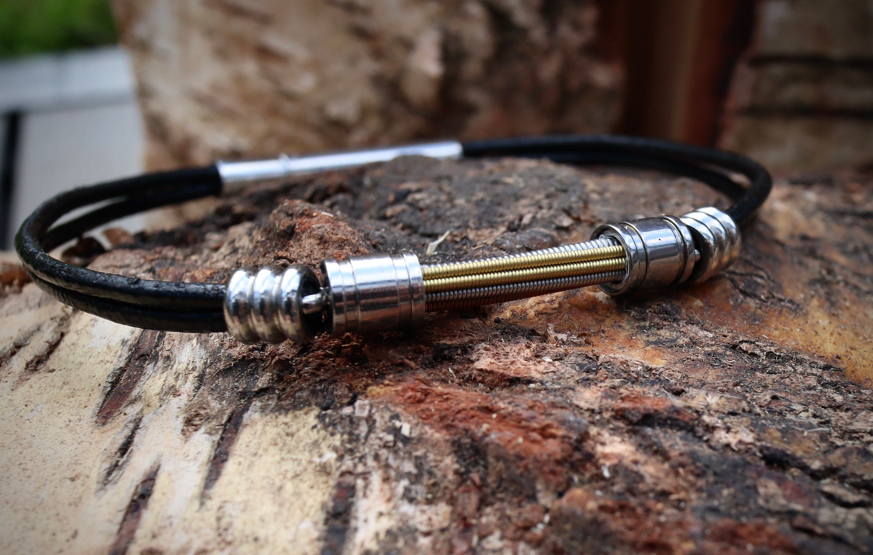 Guitar string leather bracelet Gifts for musicians Leather Etsy