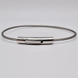 2mm Stainless Steel wire bracelet - steel cable bracelet - Minimalist Steel bracelet - Anniversary gift - Abraided steelnklet jewellery