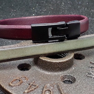 Leather Bracelet - Leather Jewellery - Leather Anniversary Gift - Italian Leather Bracelet