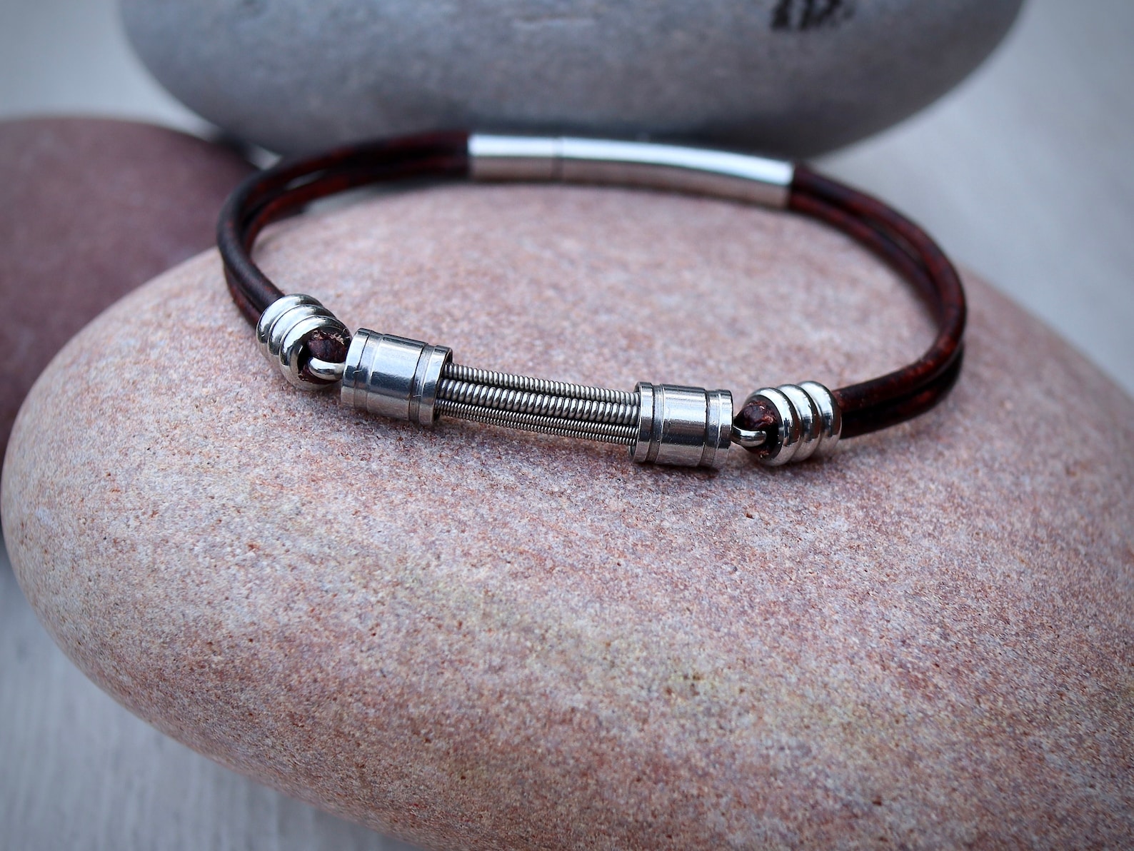 Guitar String Leather Bracelet Gifts for Musicians Leather Etsy UK