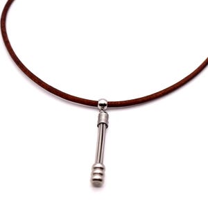 Guitar string Pendant leather necklace - Gifts for musicians - Leather necklace - Anniversary gift