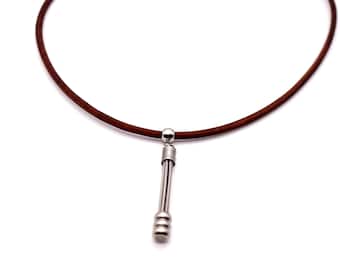Gitarrensaiten Anhänger - Lederkette - Geschenke für Musiker - Lederhalskette - Geburtstagsgeschenk