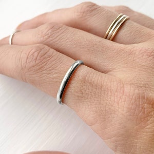 ANEL DE OURO BRANCO DE 2,3 mm - Anel de ouro branco natural sólido de 9 quilates, anel de casamento em formato D robusto, disponível em ouro amarelo e rosa e 18 quilates