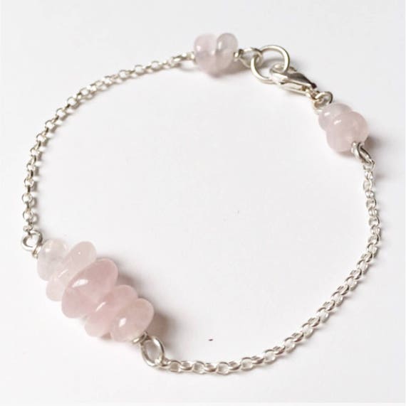 Sterling Silver Rose Quartz Bracelet