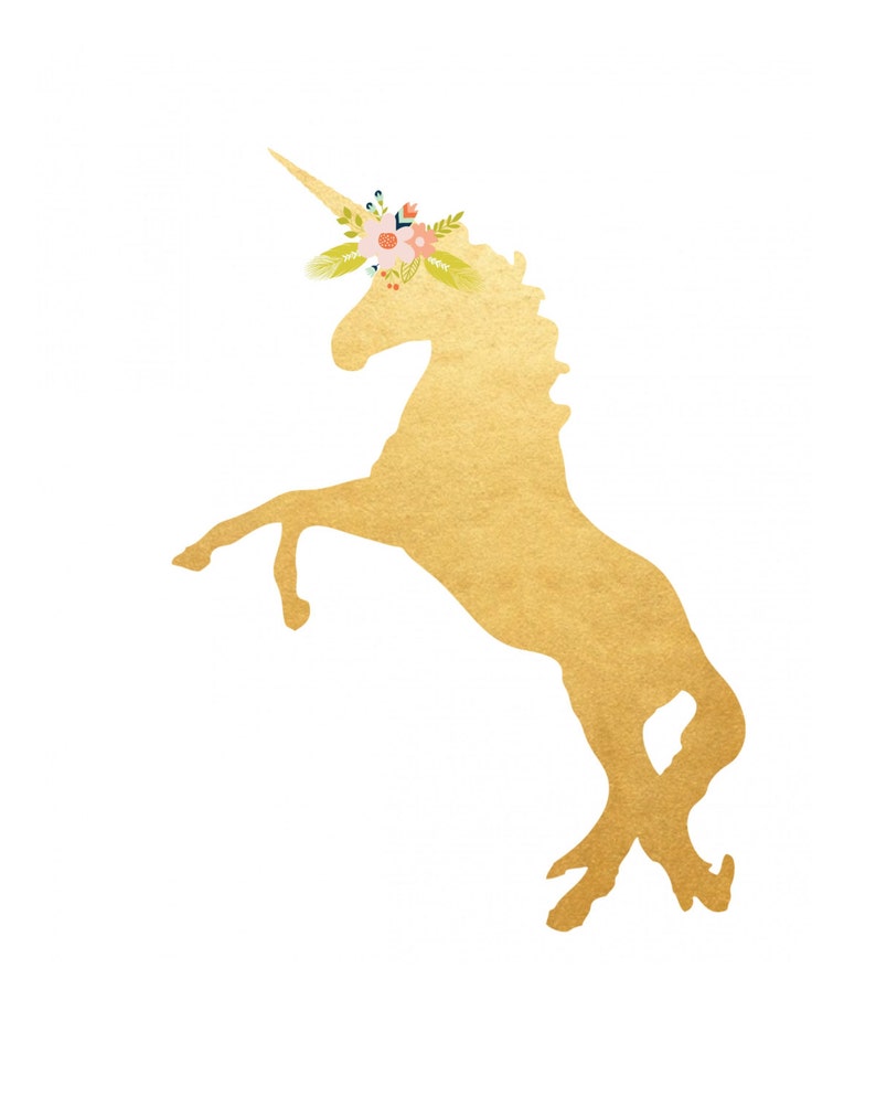 unicorn print printable art gold unicorn unicorn wall art