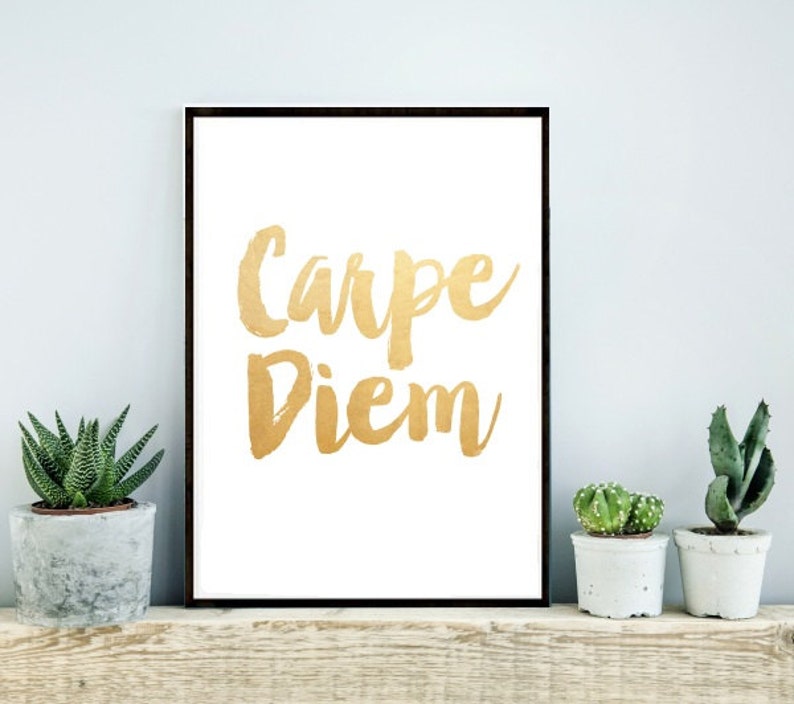 Carpe Diem Inspirational Poster Printable Art Wall | Etsy