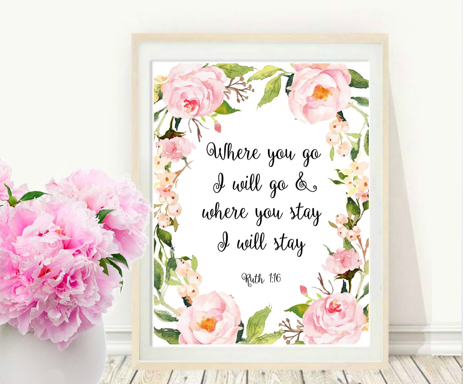 Ruth 1 16 Where You Go I will Go Bible Verse Print | Etsy