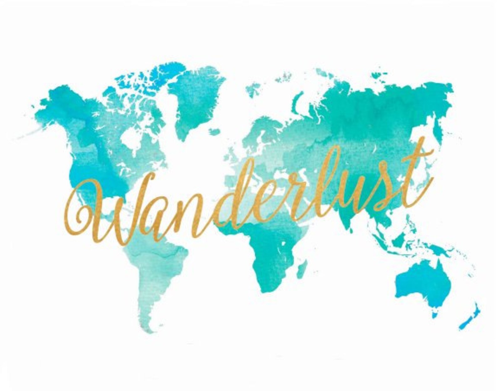 Wanderlust Print World Map Wanderlust Printable Art Blue | Etsy
