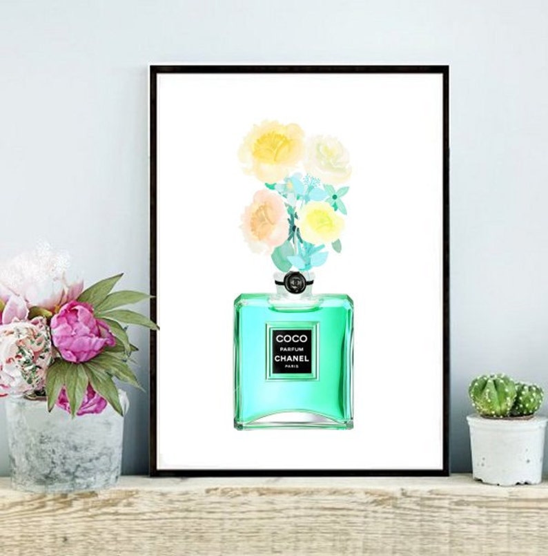 Chanel Perfume Bottle Coco Chanel print Printable Art Etsy