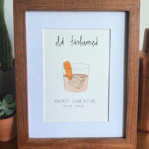 Old Fashioned // 5x7 watercolor + ink