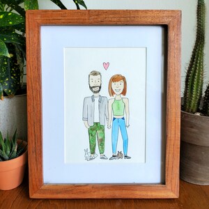 Custom Couple or Family Portrait // Watercolor + Ink // Handmade Original Painting