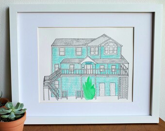 Custom House Portrait // Watercolor House // Handmade Original Painting