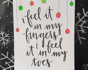 Love Actually Quote // HANDMADE TO Order // Modern Calligraphy + Watercolor