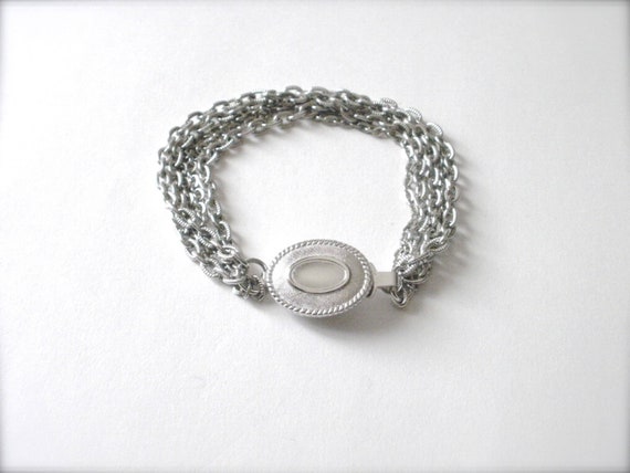 Avon Bracelet, Avon Silvertone Chains Bracelet, V… - image 1