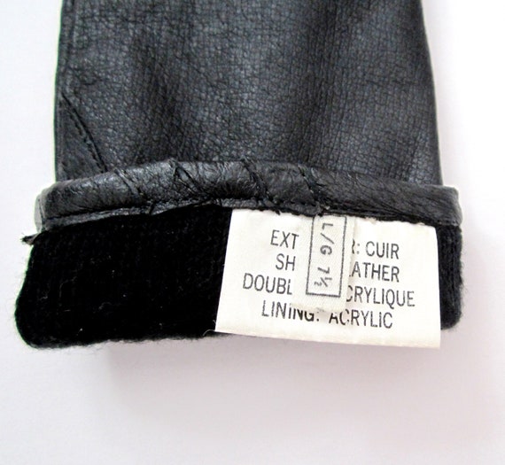 Vintage Leather Gloves, Black Leather Gloves, Lea… - image 8