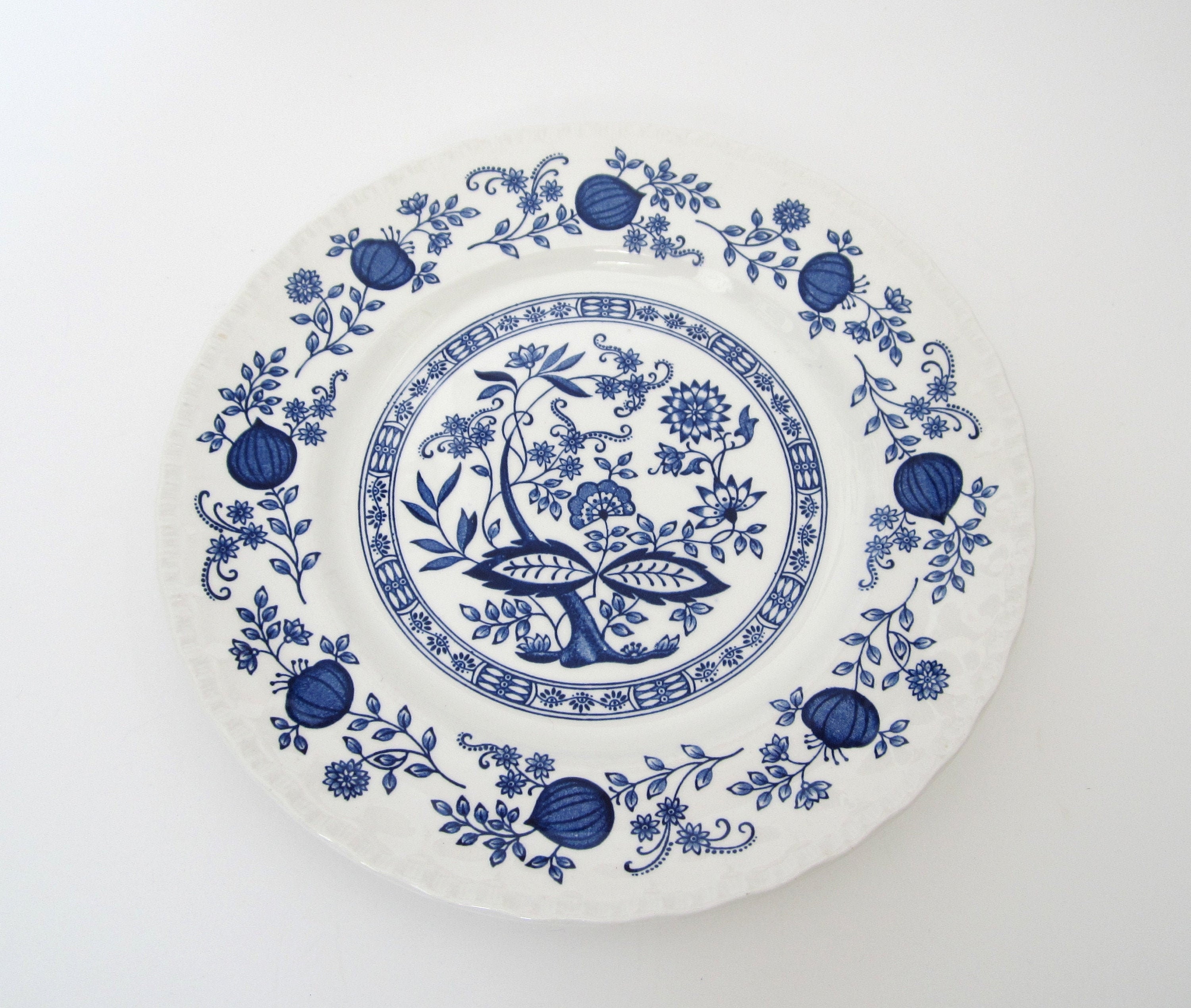 Set of 2 Blue Heritage Dinner Plates Enoch Wedgwood Tunstall Etsy