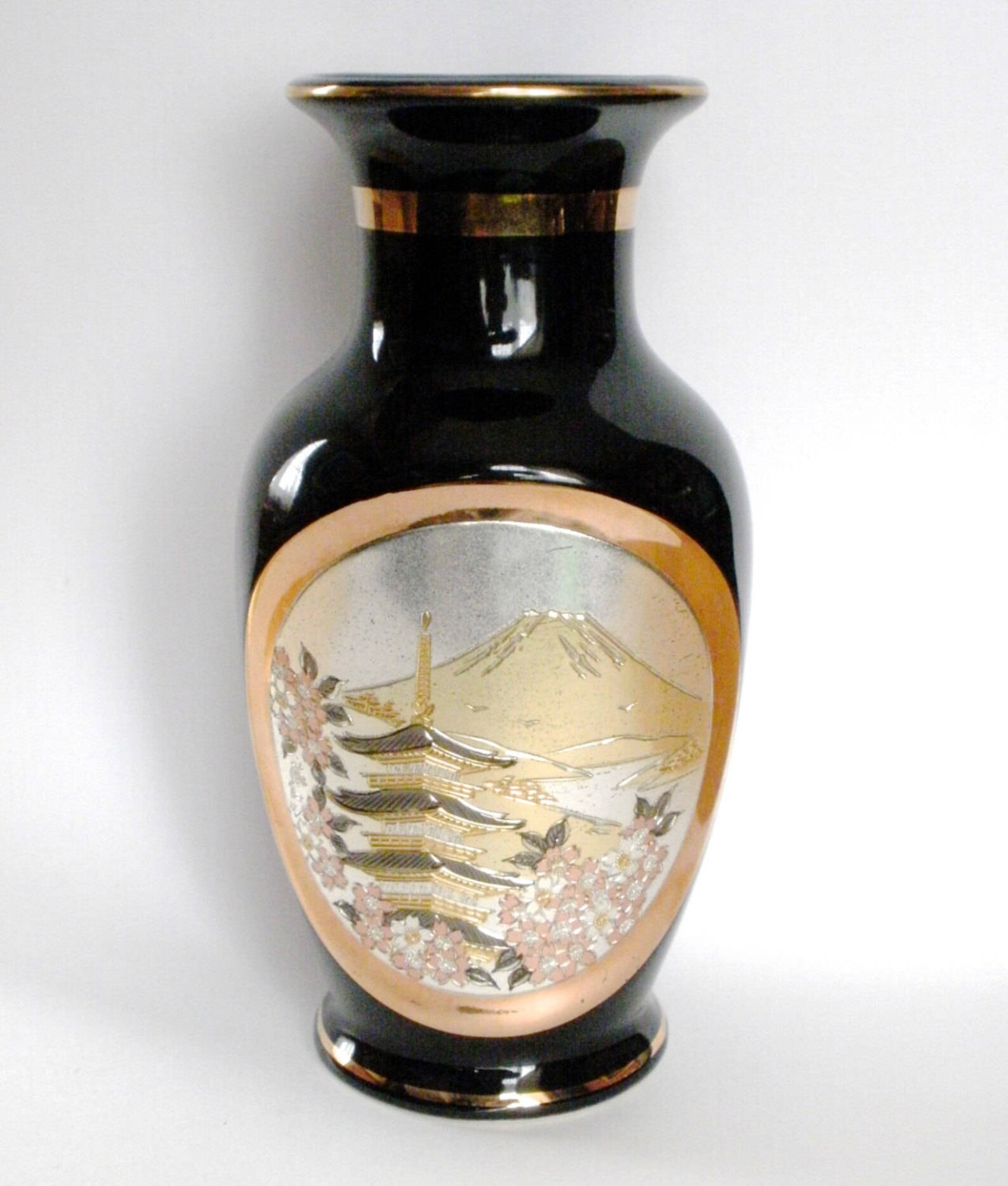 Chokin Art Vase Japanese Vase Vintage Chokin Art 24 Karat Etsy