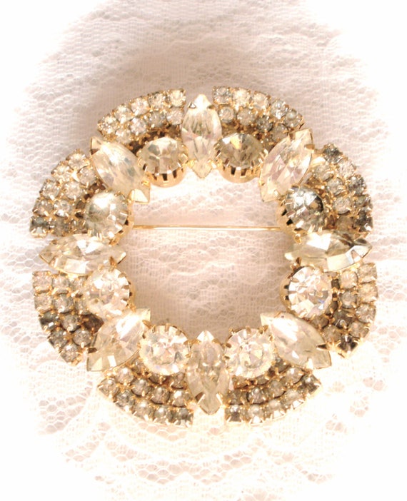 Crystals Cluster Brooch, Extra Large Vintage Broo… - image 2
