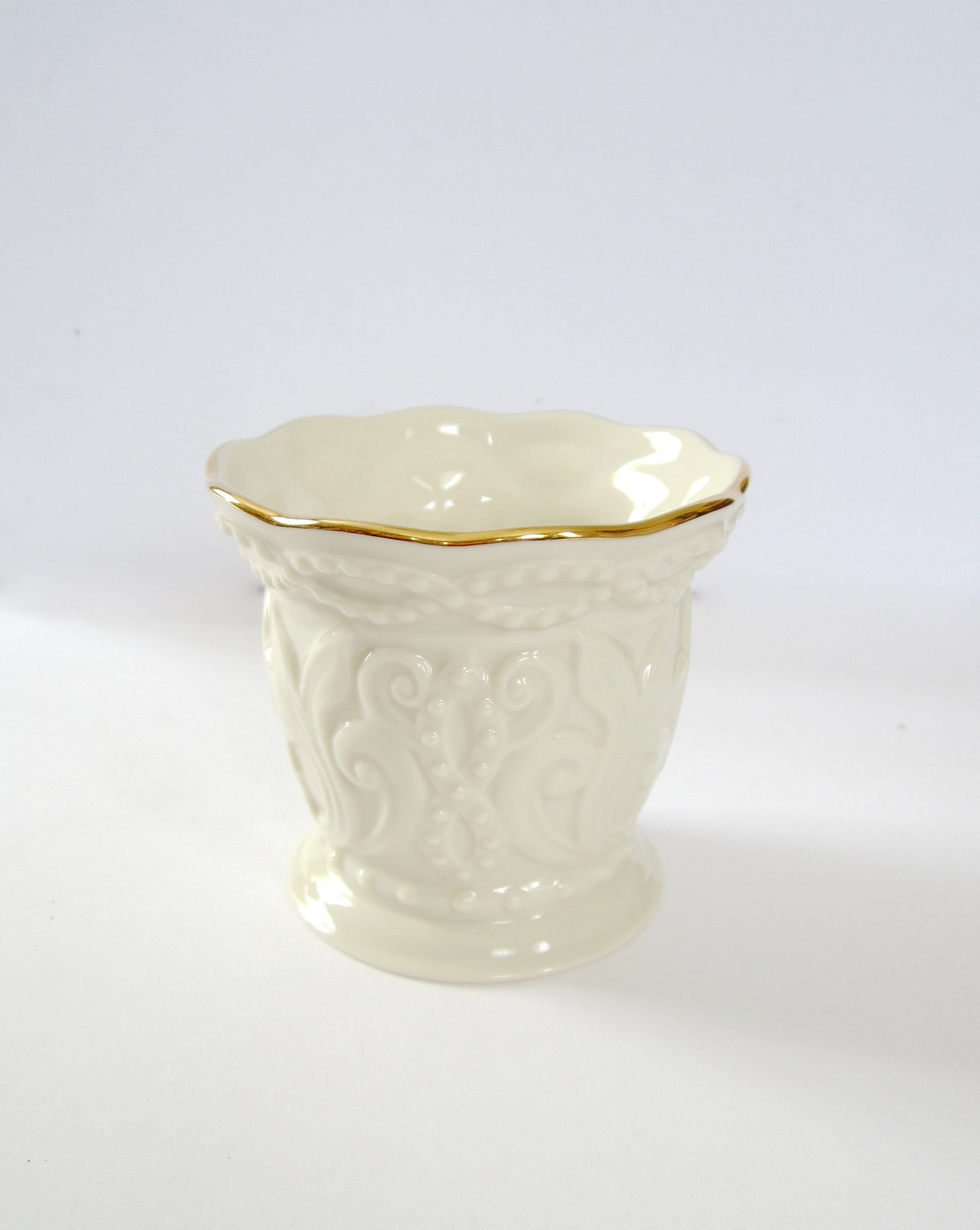 Lenox Porcelain Small Vase 24K Gold Trim Lenox Embossed Etsy