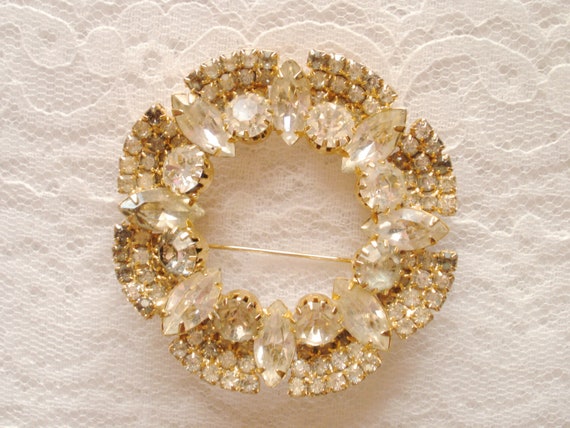 Crystals Cluster Brooch, Extra Large Vintage Broo… - image 3