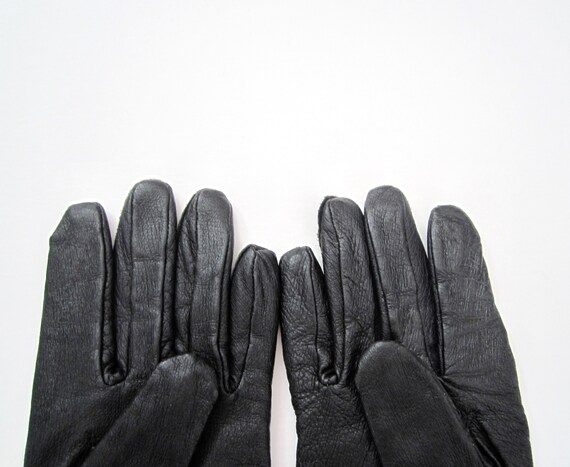 Vintage Leather Gloves, Black Leather Gloves, Lea… - image 6