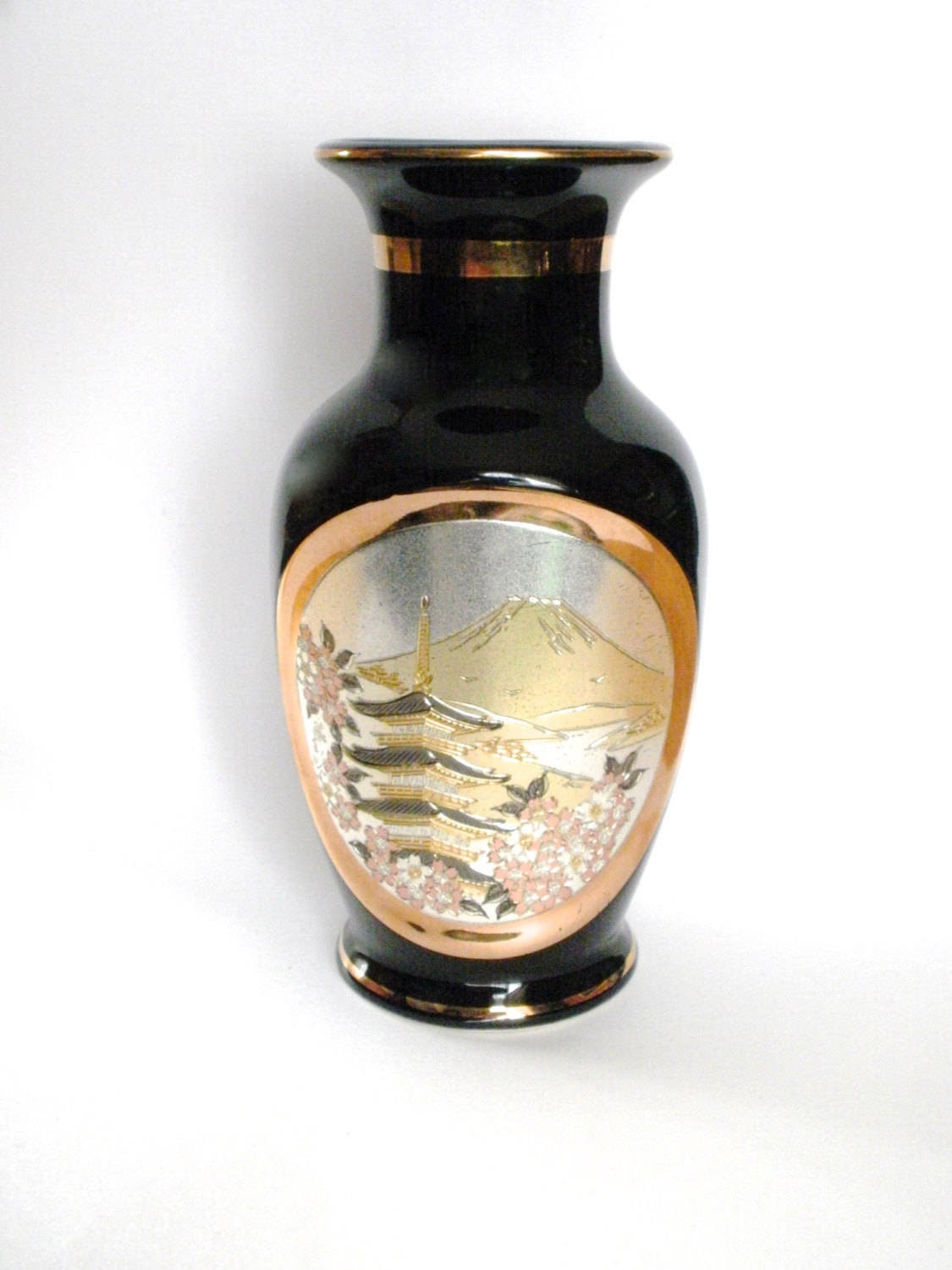 Chokin Art Vase Japanese Vase Vintage Chokin Art 24 Karat Etsy