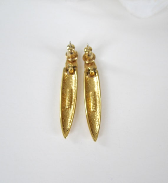 Vendome Gold tone Post Earrings, Gold tone Vintag… - image 4