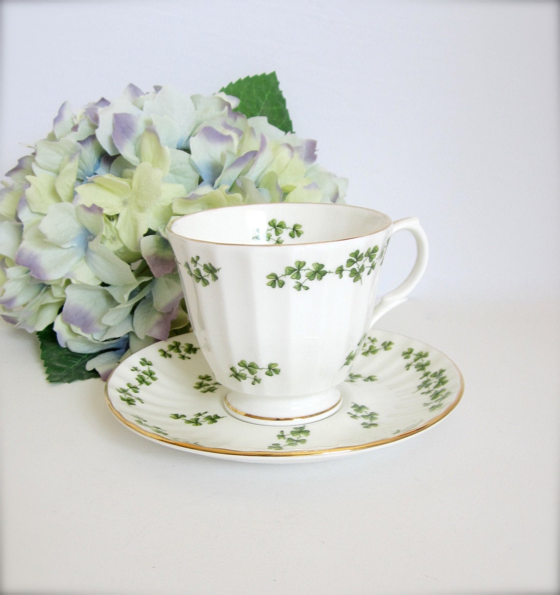 Duchess Tea Cup & Saucer English Fine Bone China Clover Etsy