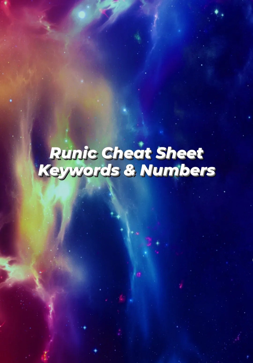 Runic Cheat Sheet, Keywords and Numbers for Readings Pdf - Etsy