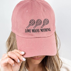 Love Means Nothing Tennis Hat, Funny Embroidered Cap for Players, Vintage Tennis Dad Hat, Summer Court Style, Gift for Tennis Lover